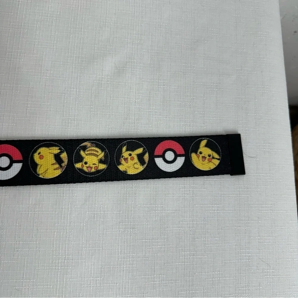 Nintendo x Buckle Down Pokemon Size Large Pikachu Black Adjustable Belt